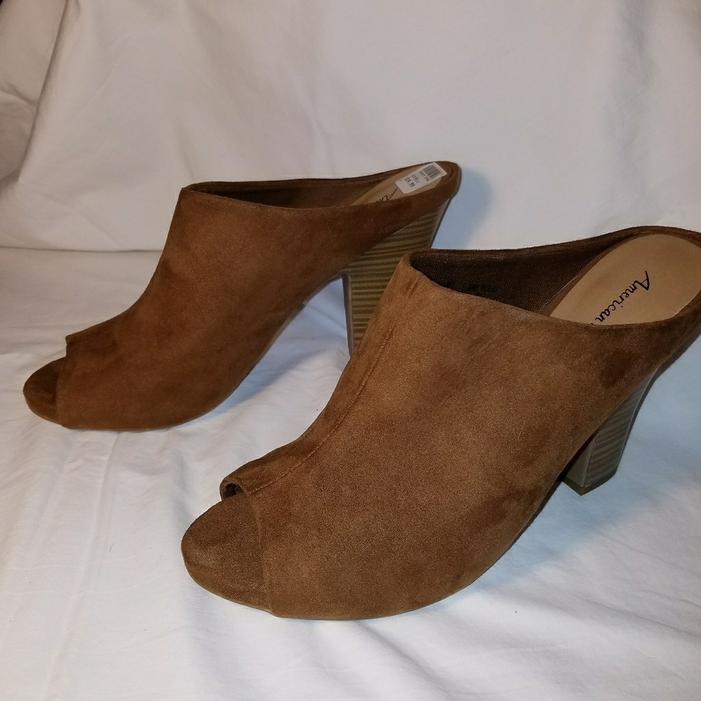 American Eagle Open Toe Boot Size 9.5 Brown Suede